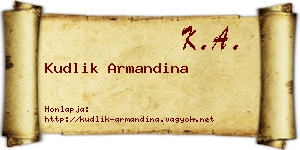 Kudlik Armandina névjegykártya